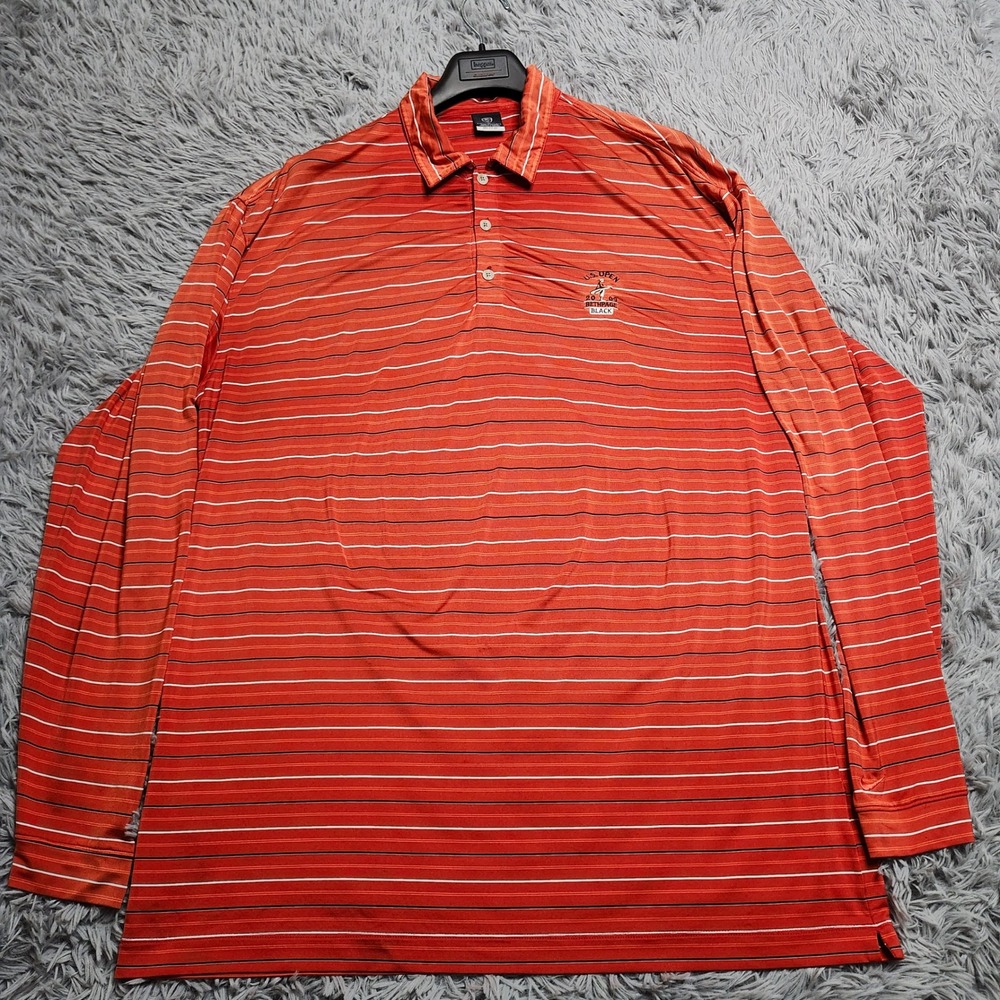 Nike Golf US Open Polo Dri-Fit UV Shirt Mens XL Orange 2009 Bethpage New York